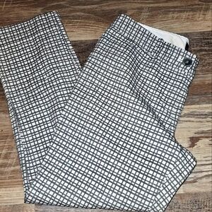 The Limited Plaid Ankle Pants Size 6 Gray and White Cotton Spandex